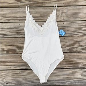Free People Ivory bodysuit NWT